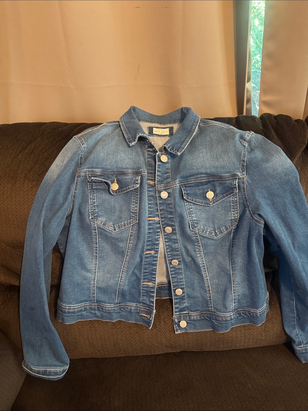 Wax Jean Classic Blue Denim Jacket with Button Front